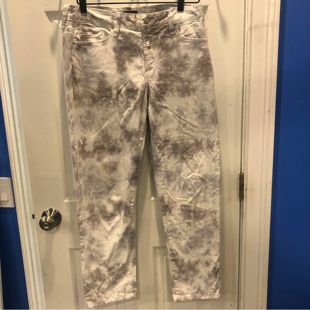 NYDJ Women's Gray Tie-Dye Ankle Jeans
